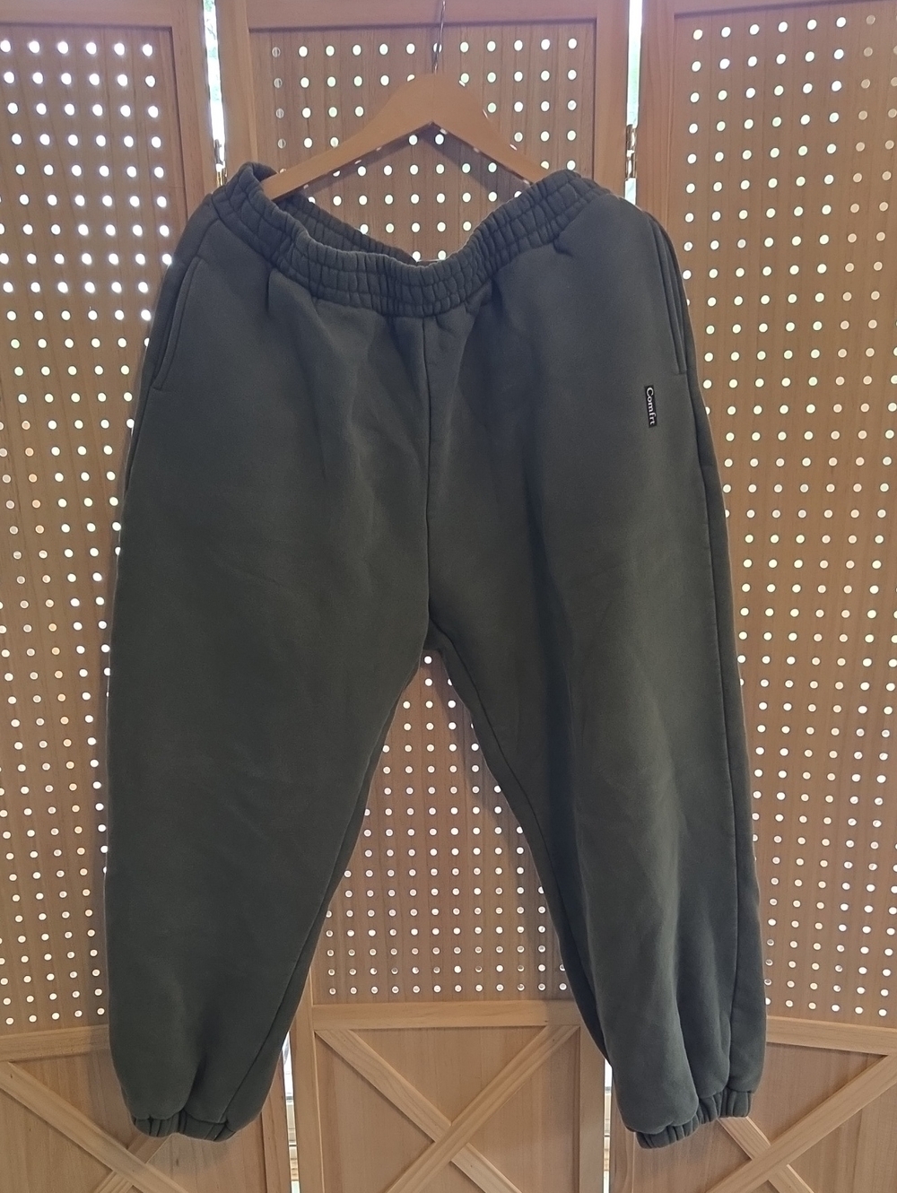 Comfrt Olive Green Fleece Jogger Pants